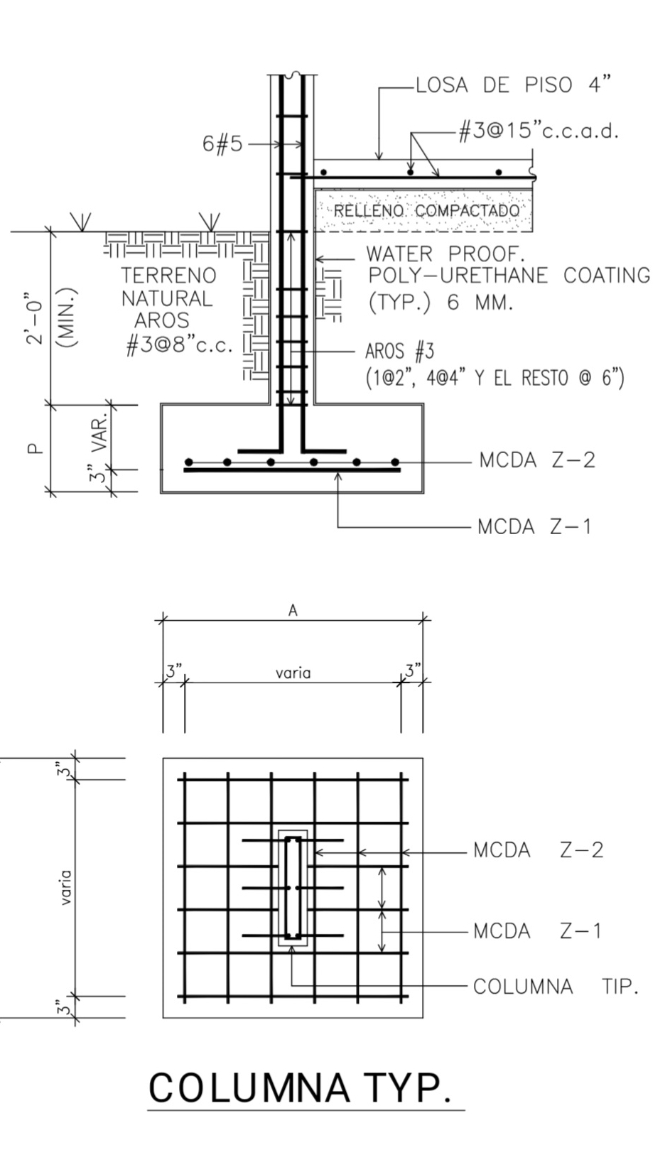 hallar estimado de hormigon y acero para la