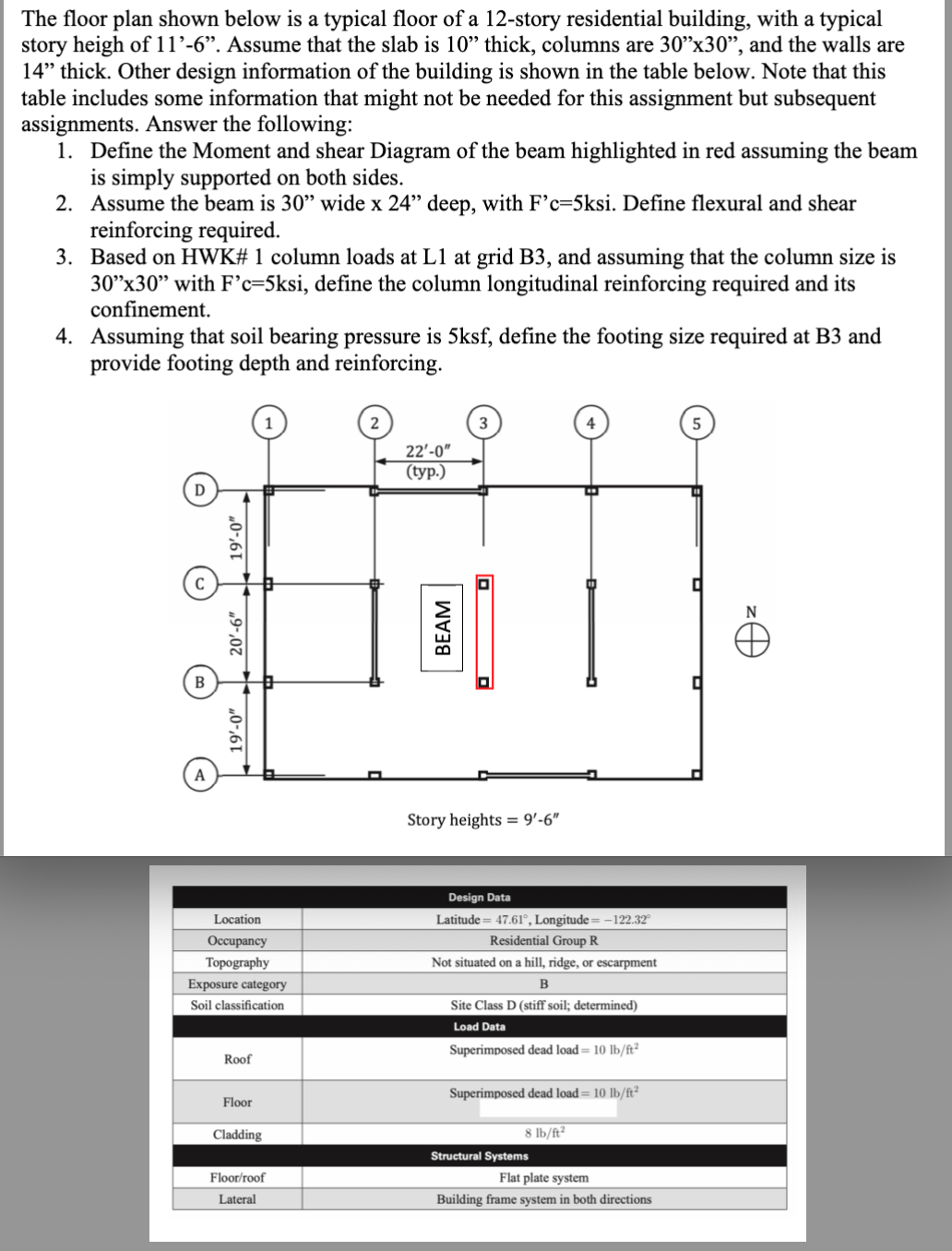 The floor plan shown below is a typical floor of