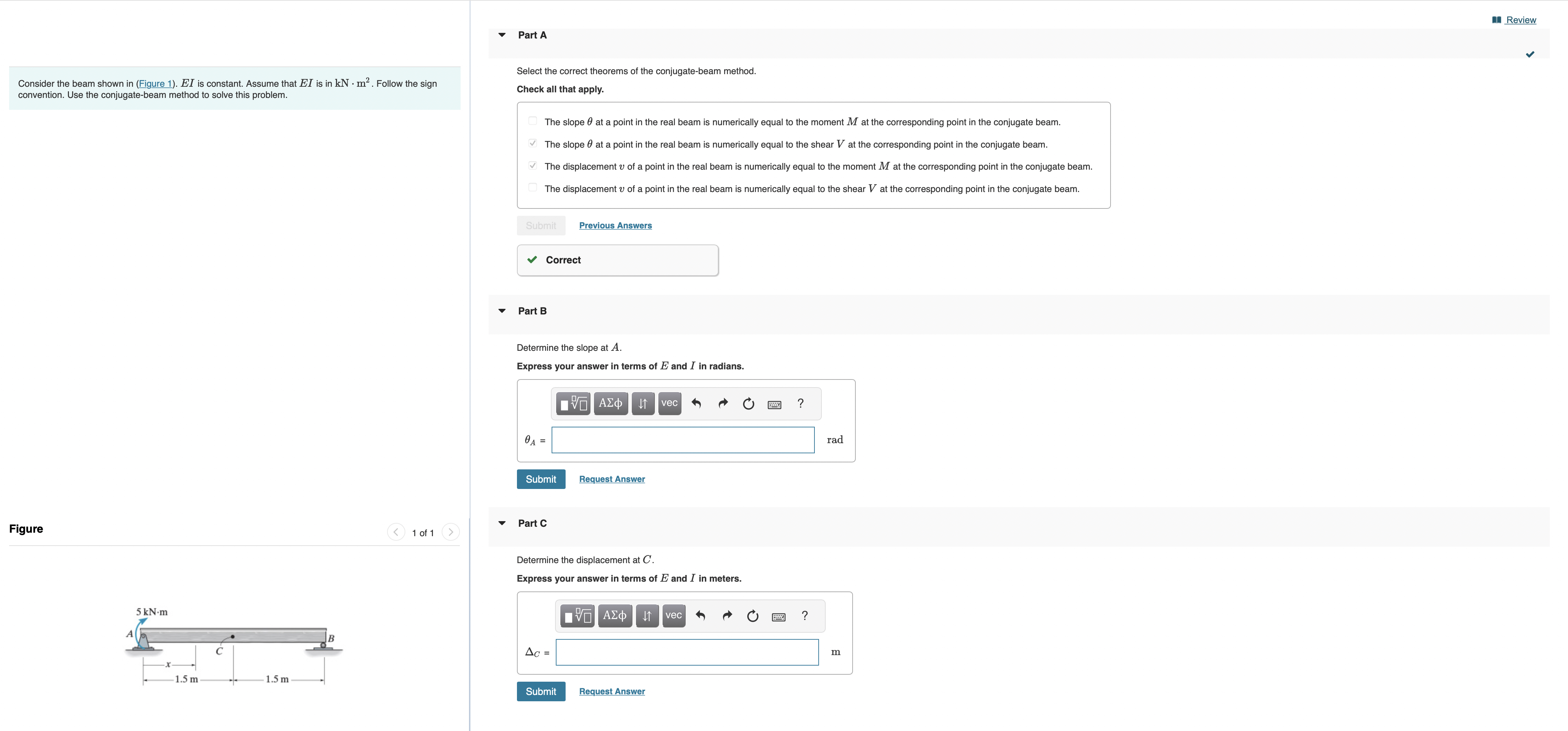 Part A Review Consider the beam shown in ( Figure
