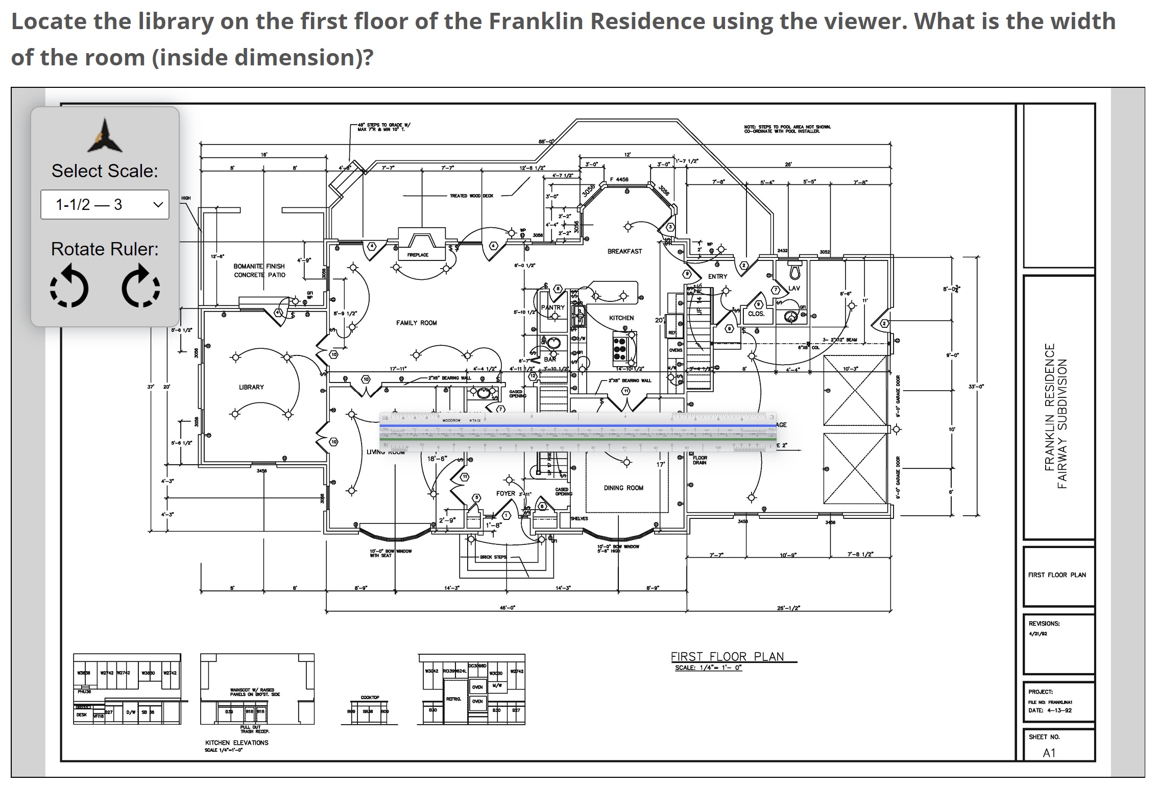 Locate the library on the first floor of the