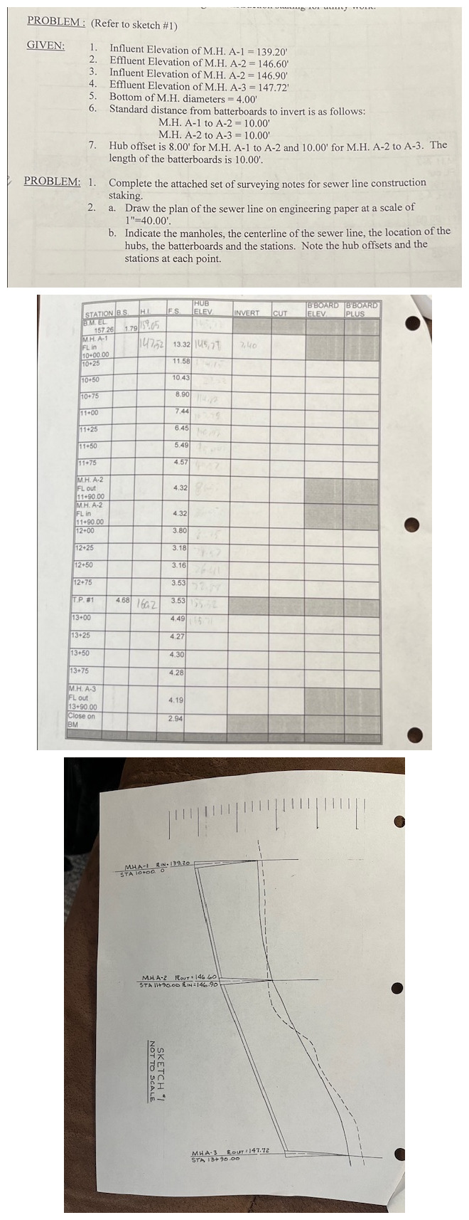 PROBLEM: ( Refer to sketch # 1 ) GIVEN: Influent