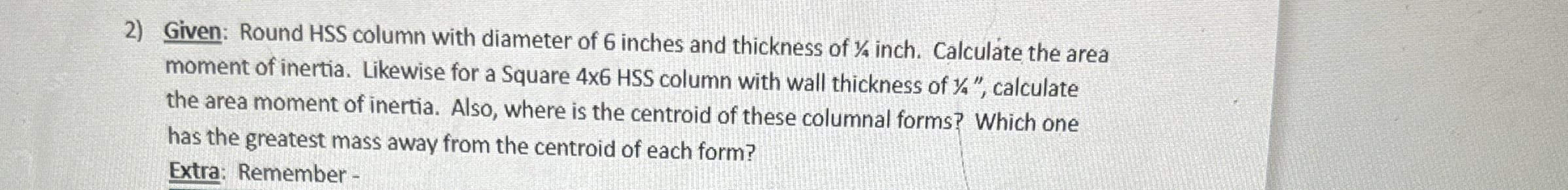 Given: Round HSS column with diameter of 6 inches