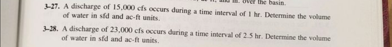 3 - 2 7 . A discharge of 1 5 , 0 0 0 c f s occurs