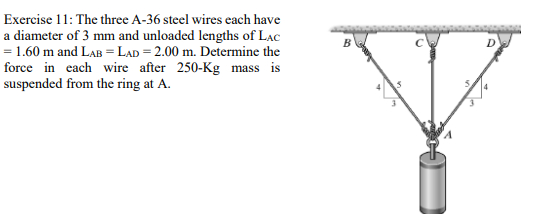 Exercise 1 1 : The three A - 3 6 steel wires each