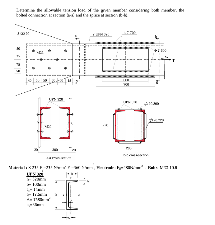 1 0 . 9 Determine the allowable tension load of