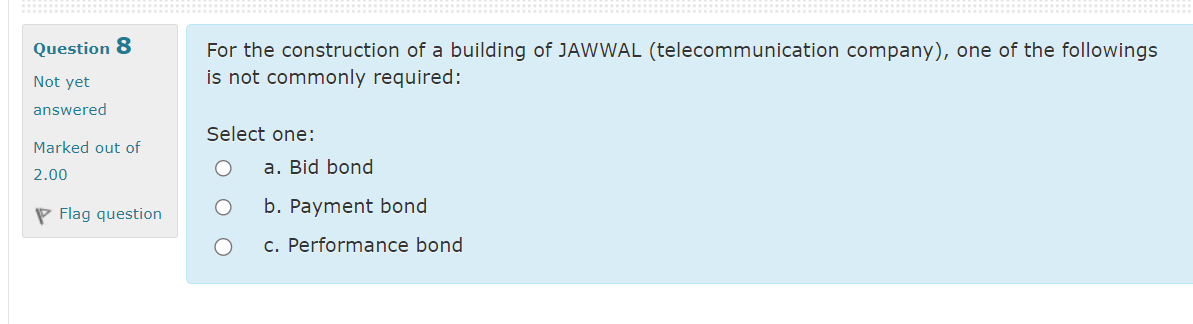 For the construction of a building of JAWWAL (