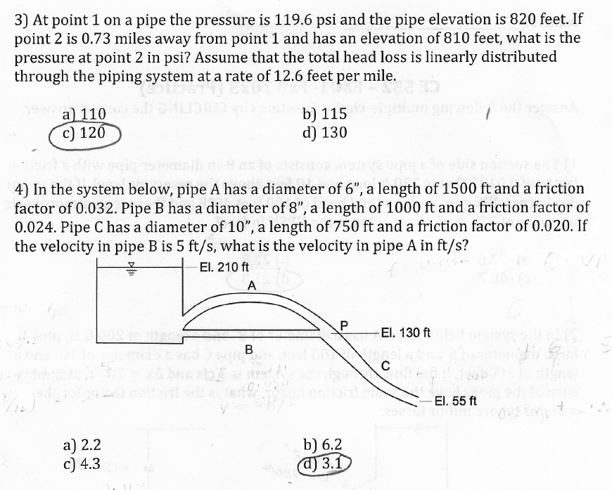 At point 1 on a pipe the pressure is 1 1 9 . 6