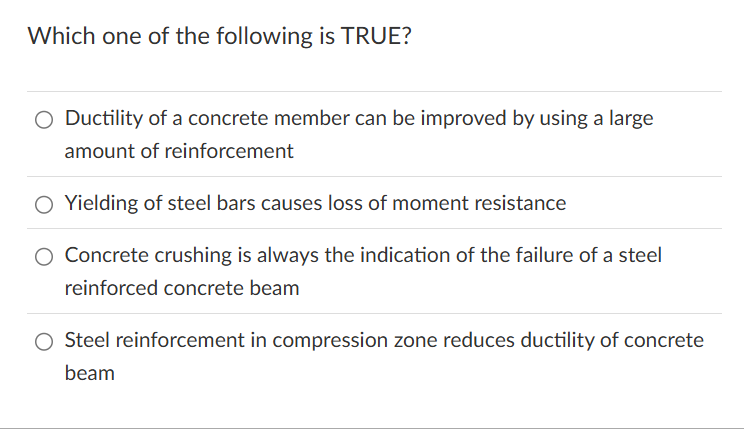 Which one of the following is TRUE? Ductility of