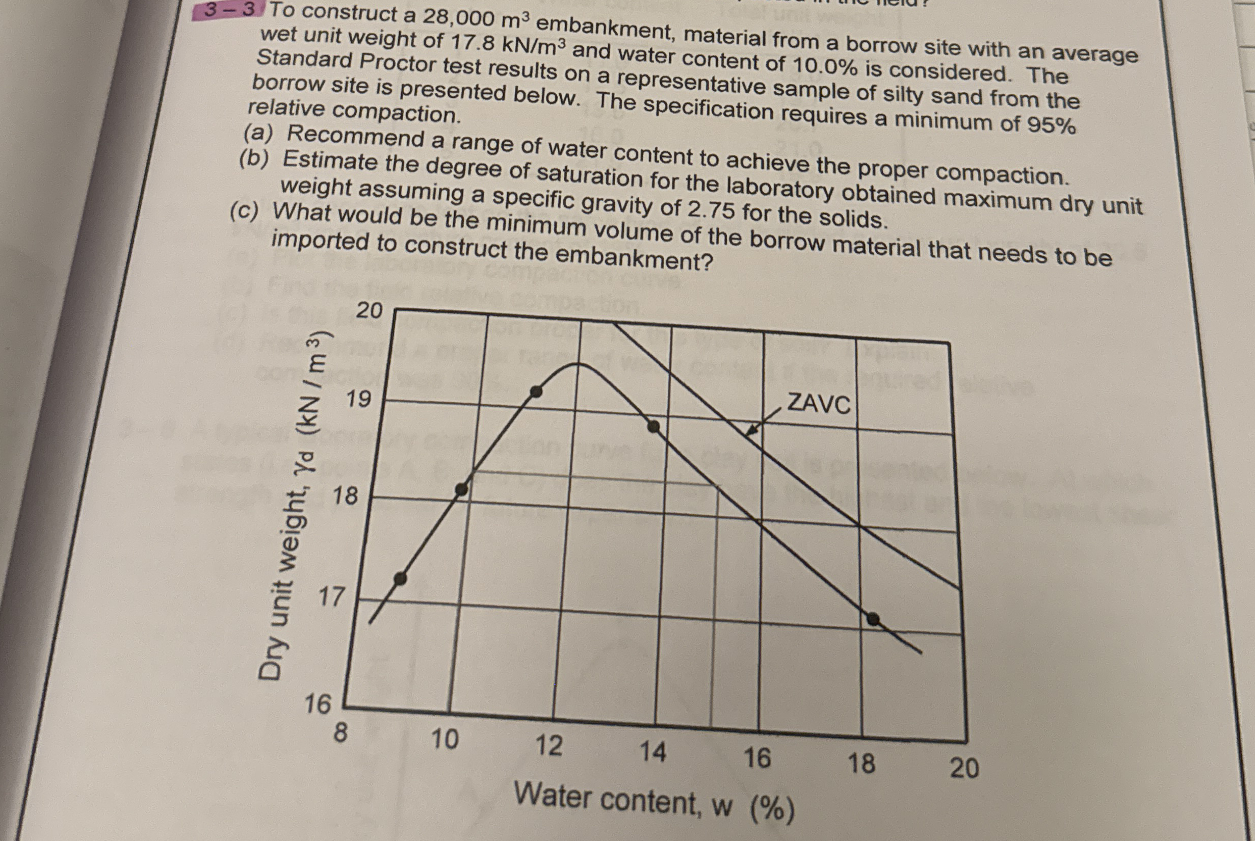 3 - 3 To construct a 2 8 , 0 0 0 m 3 embankment,