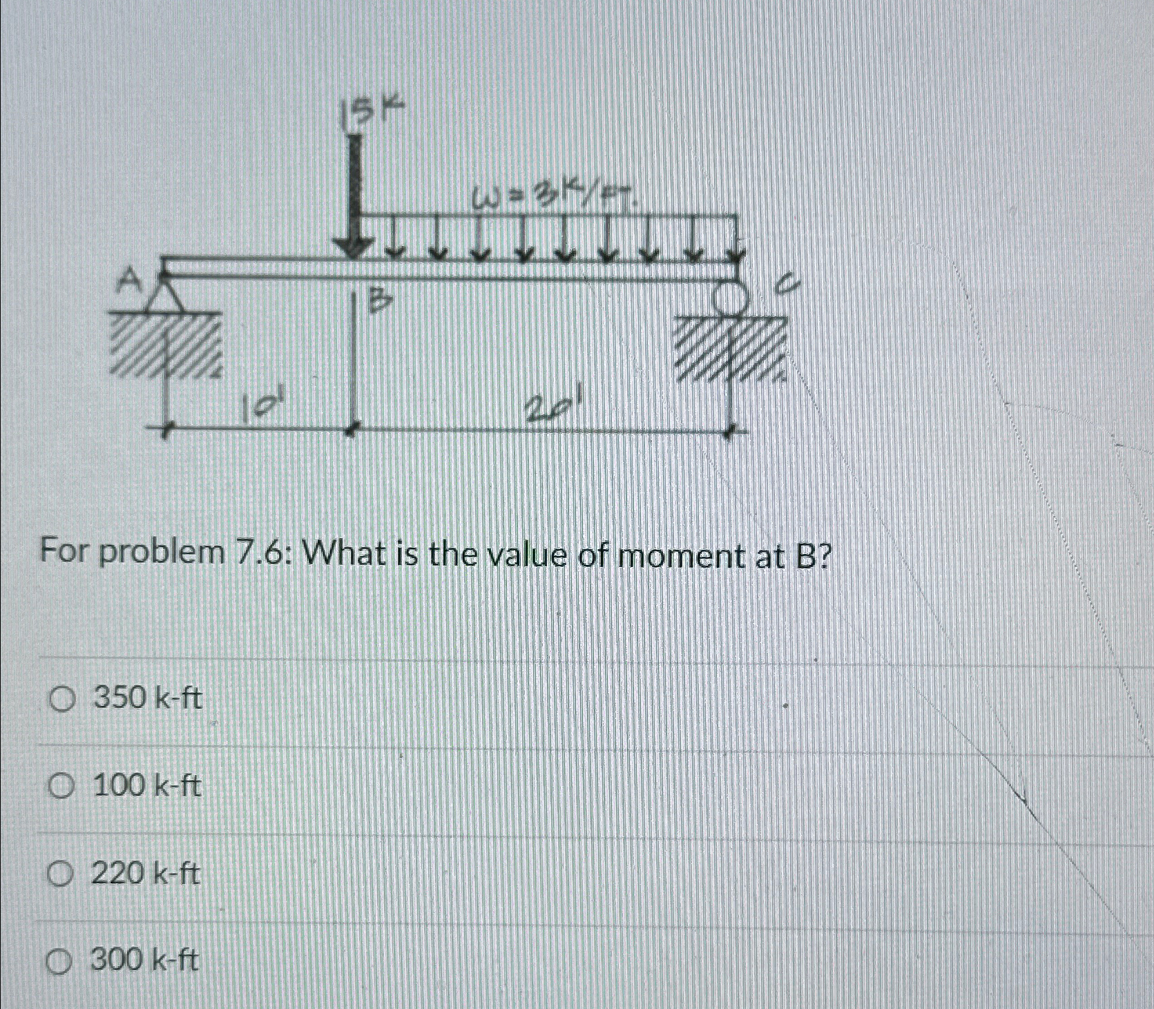 For problem 7 . 6 : What is the value of moment