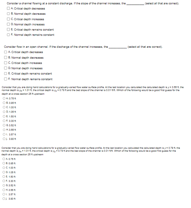 Consider a channel flowing at a constant