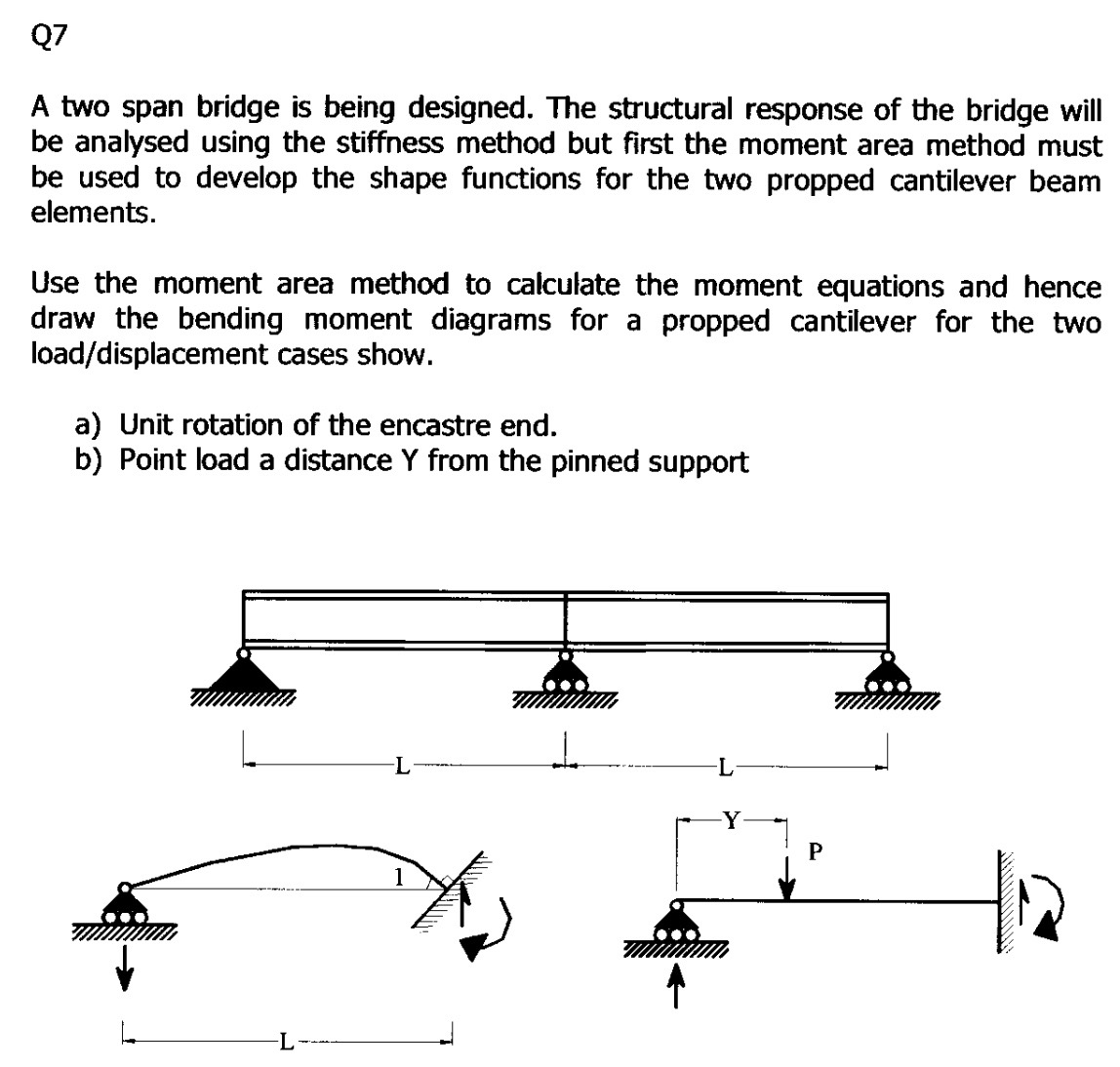 A two span bridge is being designed. The