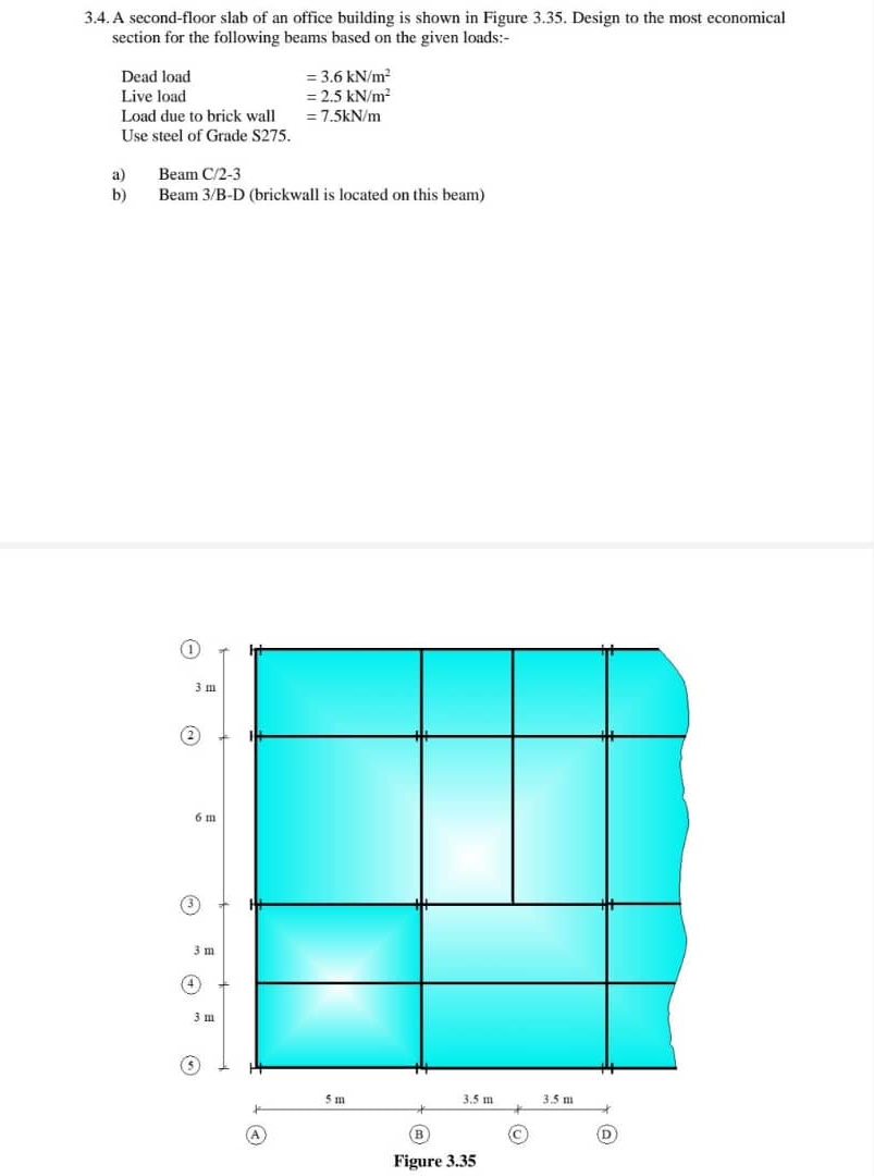 3 . 4 . A second - floor slab of an office
