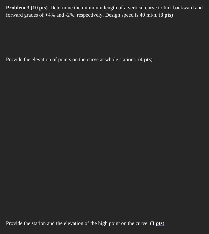 Problem 3 ( 1 0 pts ) . Determine the minimum