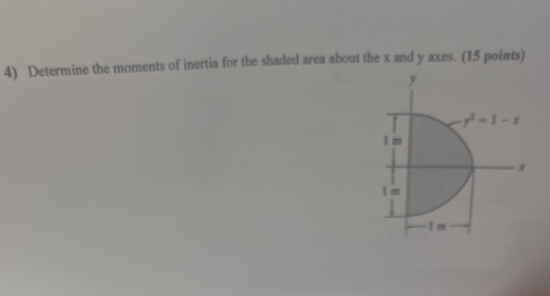 Determine the moments of inertia for the shaded