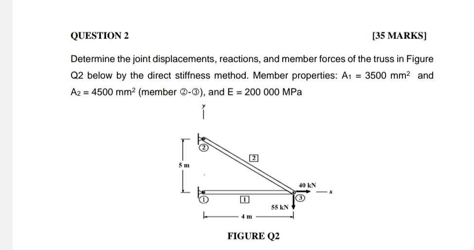 QUESTION 2 [ 3 5 MARKS ] Determine the joint