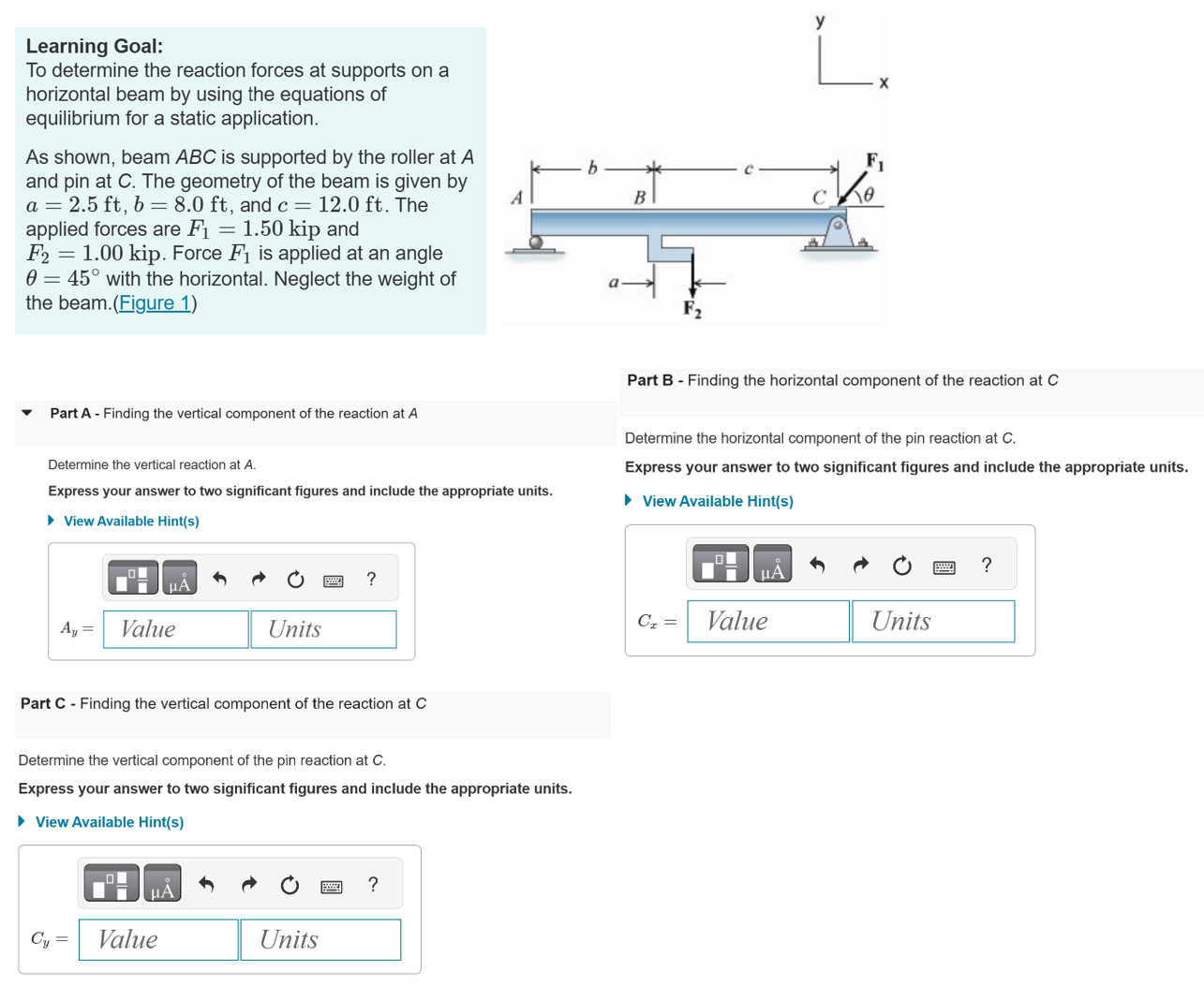 sdLearning Goal: To determine the reaction forces