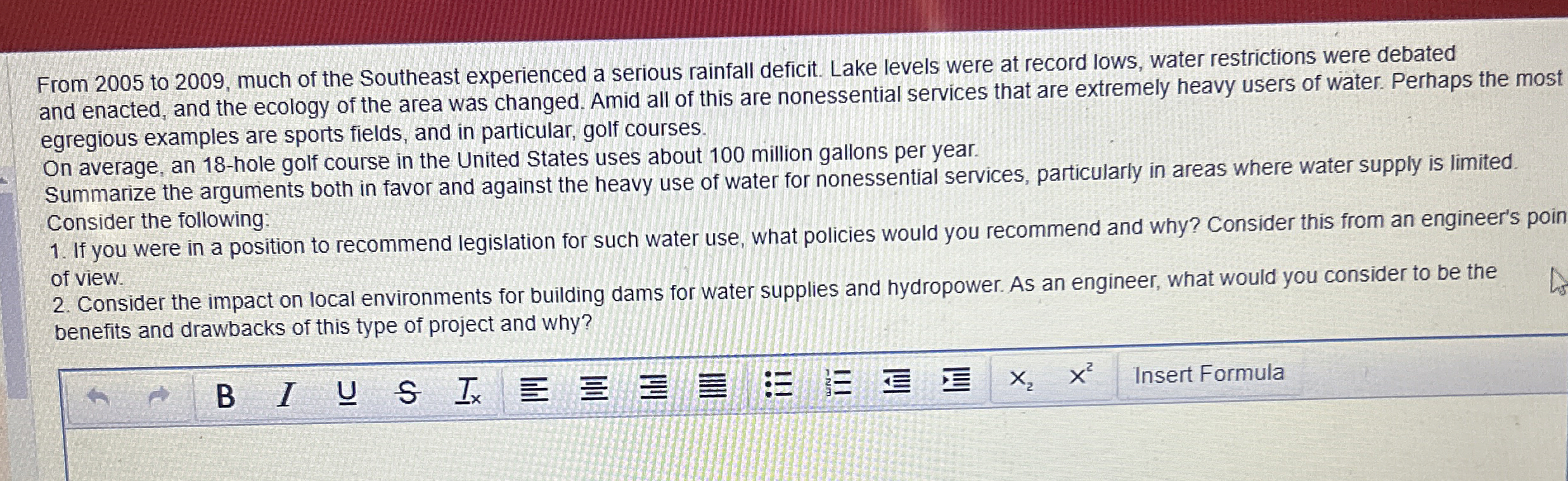 From 2 0 0 5 to 2 0 0 9 , much of the Southeast