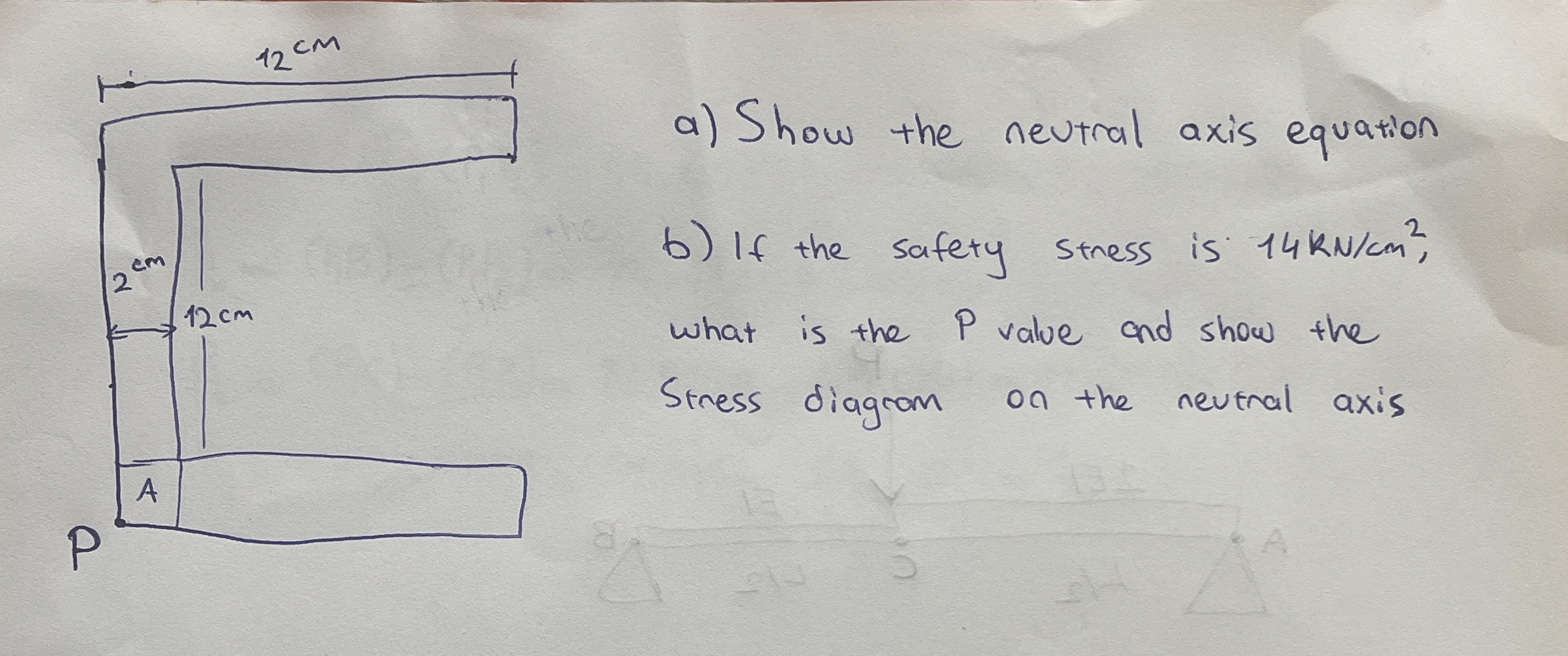 Show the a ) Show the neutral axis equation b )