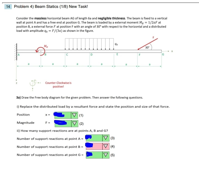 1 4 Problem 4 ) Beam Statics ( 1 / 8 ) New Task!
