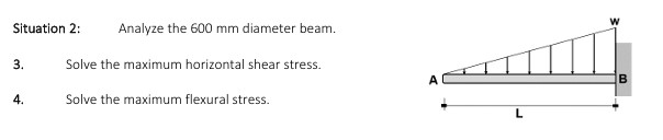 Situation 2 : Analyze the 6 0 0 m m diameter
