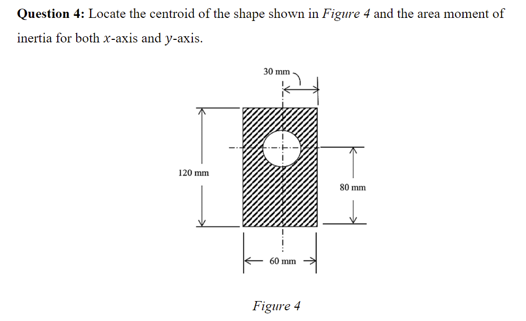 Question 4 : Locate the centroid of the shape