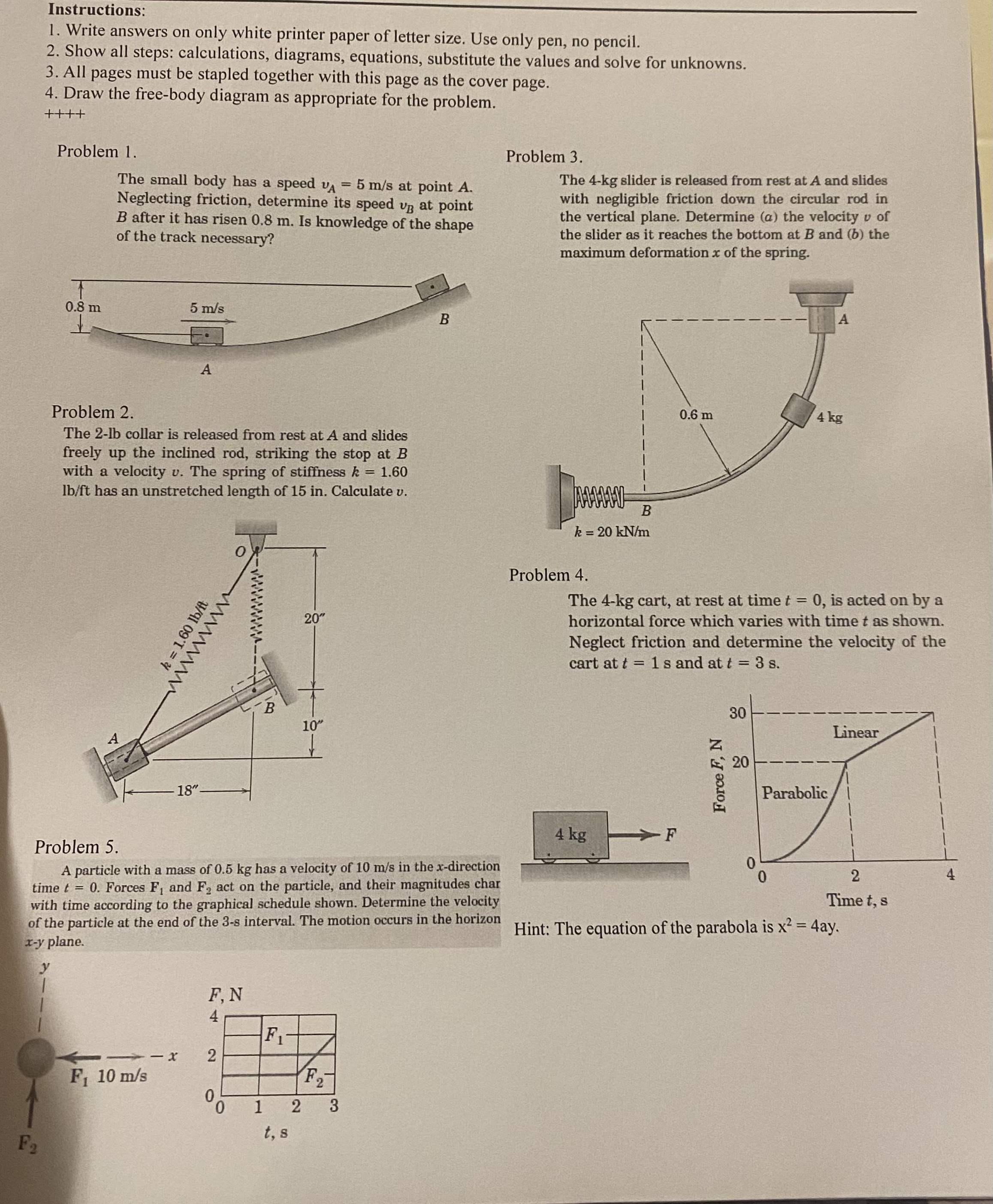 Show all steps: calculations, diagrams,