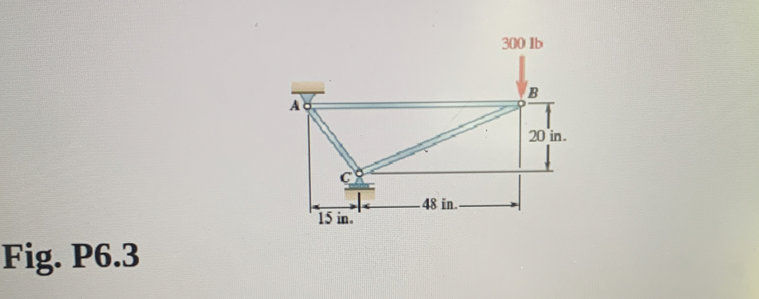 Fig. P 6 . 3 Use method of joints, deternime the