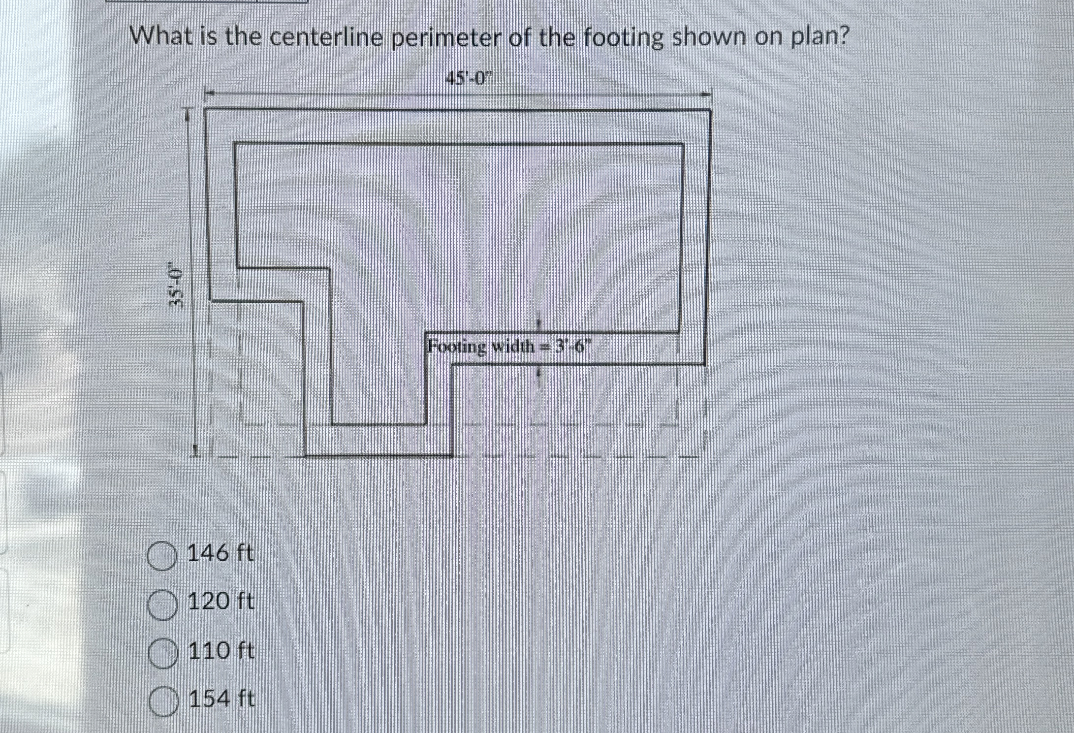 What is the centerline perimeter of the footing