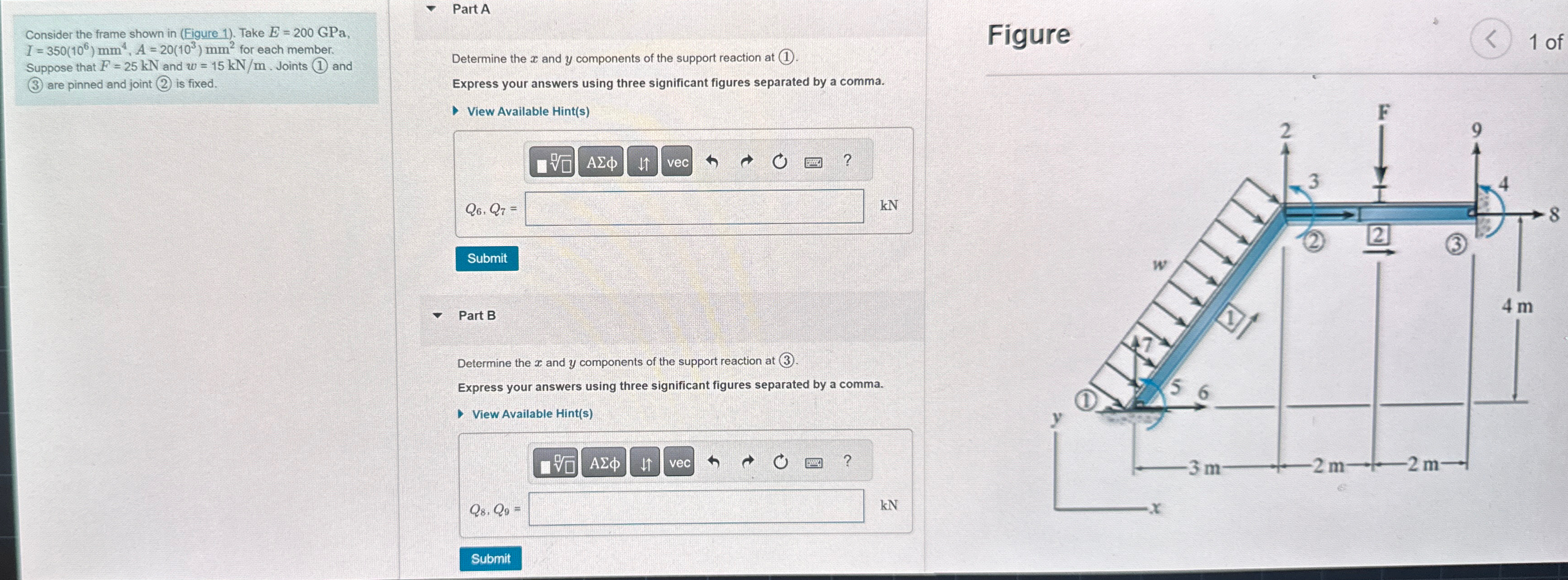 Consider the frame shown in ( Figure 1 ) . Take E