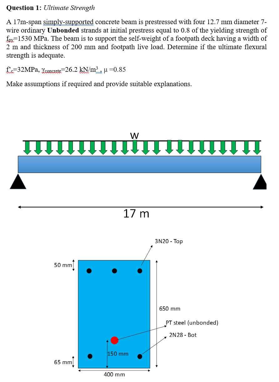 Question 1 : Ultimate Strength A 1 7 m - span