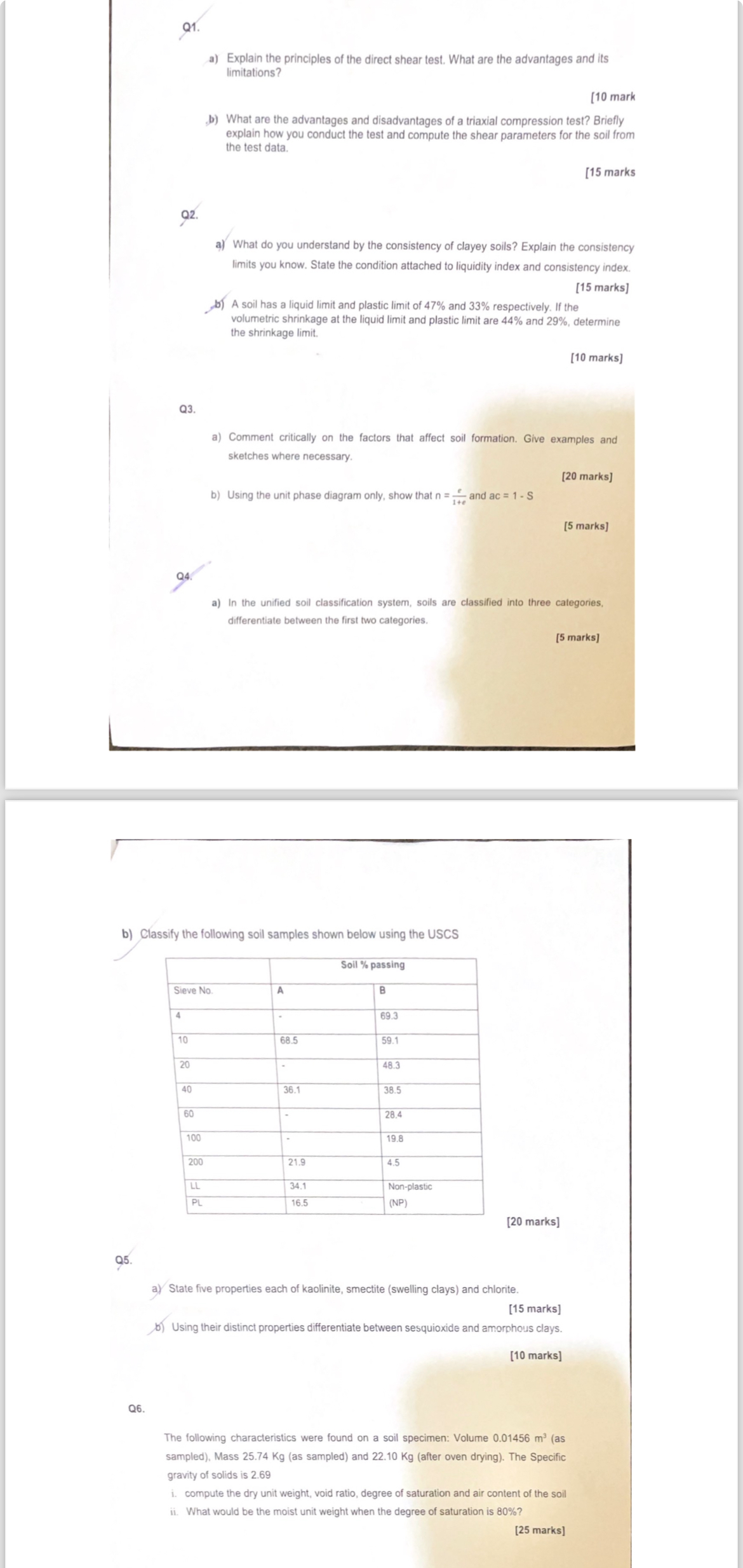 Q 1 . a ) Explain the principles of the direct