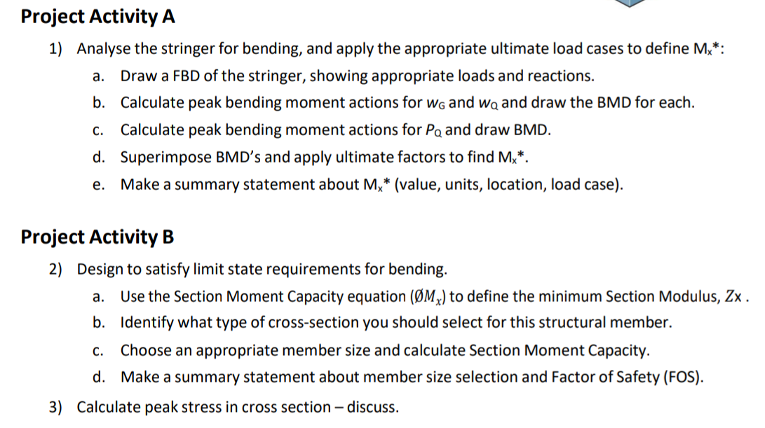 Project Activity B Design to satisfy limit state