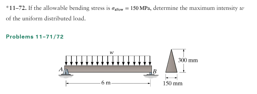 * * 1 1 - 7 2 . If the allowable bending stress