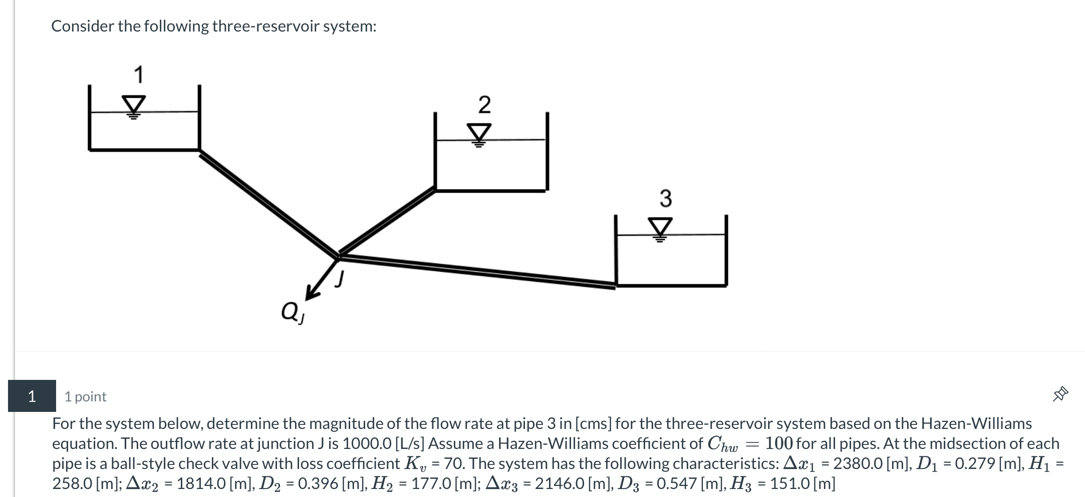1 1 point For the system below, determine the