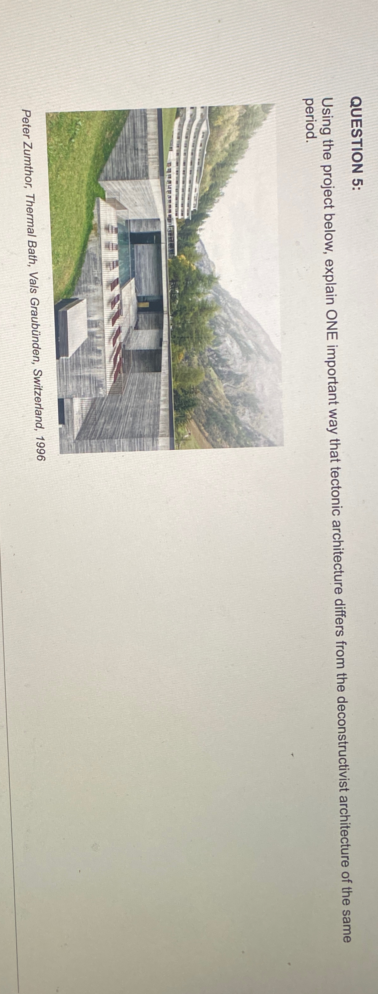 QUESTION 5 : Using the project below, explain ONE