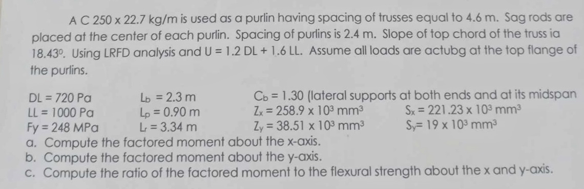 A C 2 5 0 2 2 . 7 k g m is used as a purlin