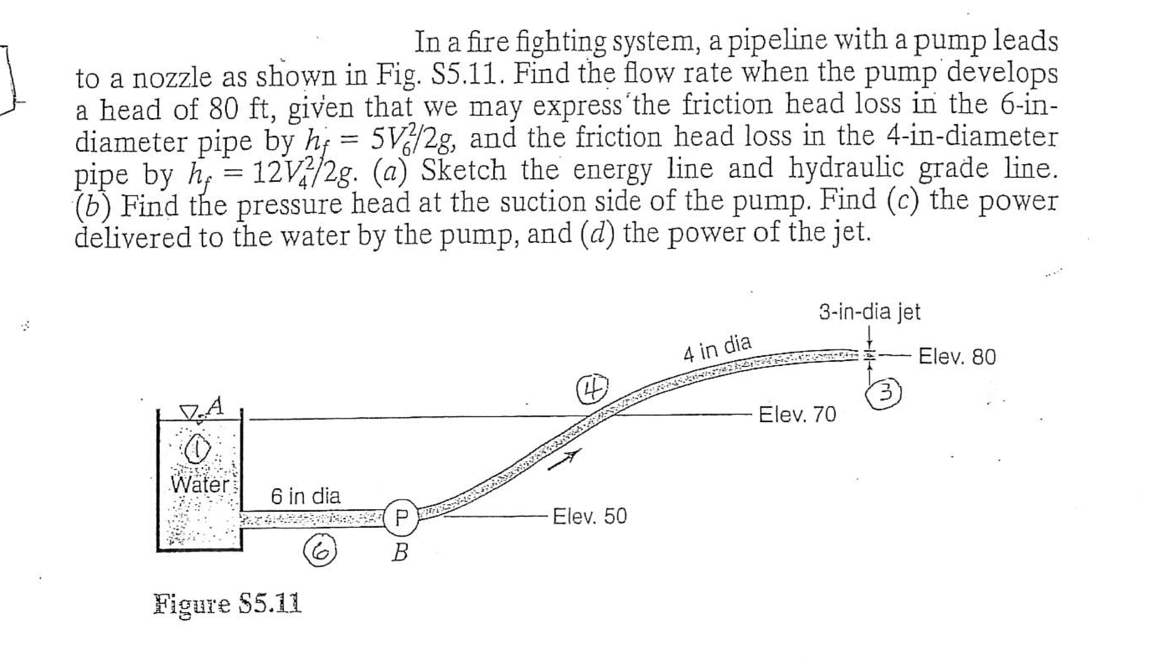 In a fire fighting system, a pipeline with a pump