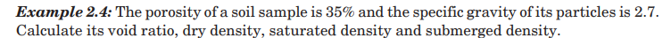 Example 2 . 4 : The porosity of a soil sample is
