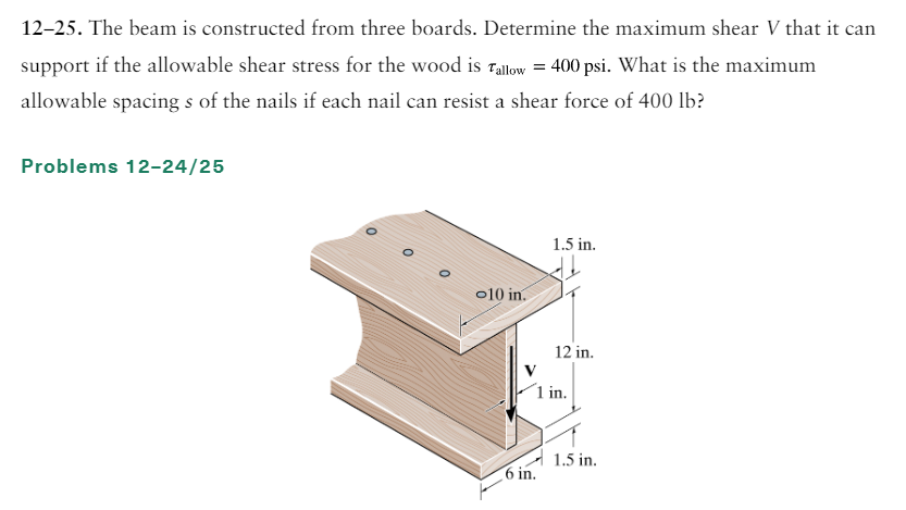 1 2 - 2 5 . The beam is constructed from three