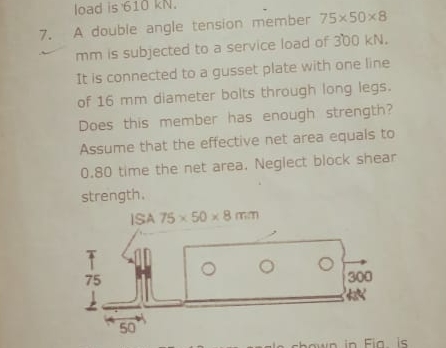 A double angle tension member 7 5 5 0 8 m m is