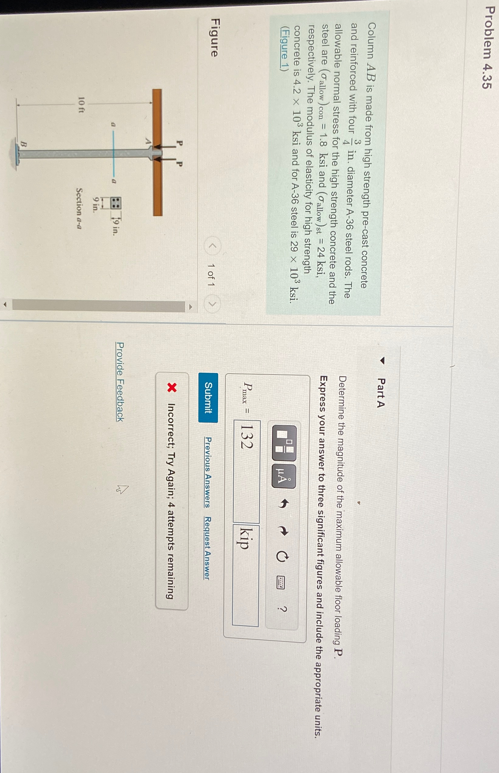 Problem 4 . 3 5 Column A B is made from high