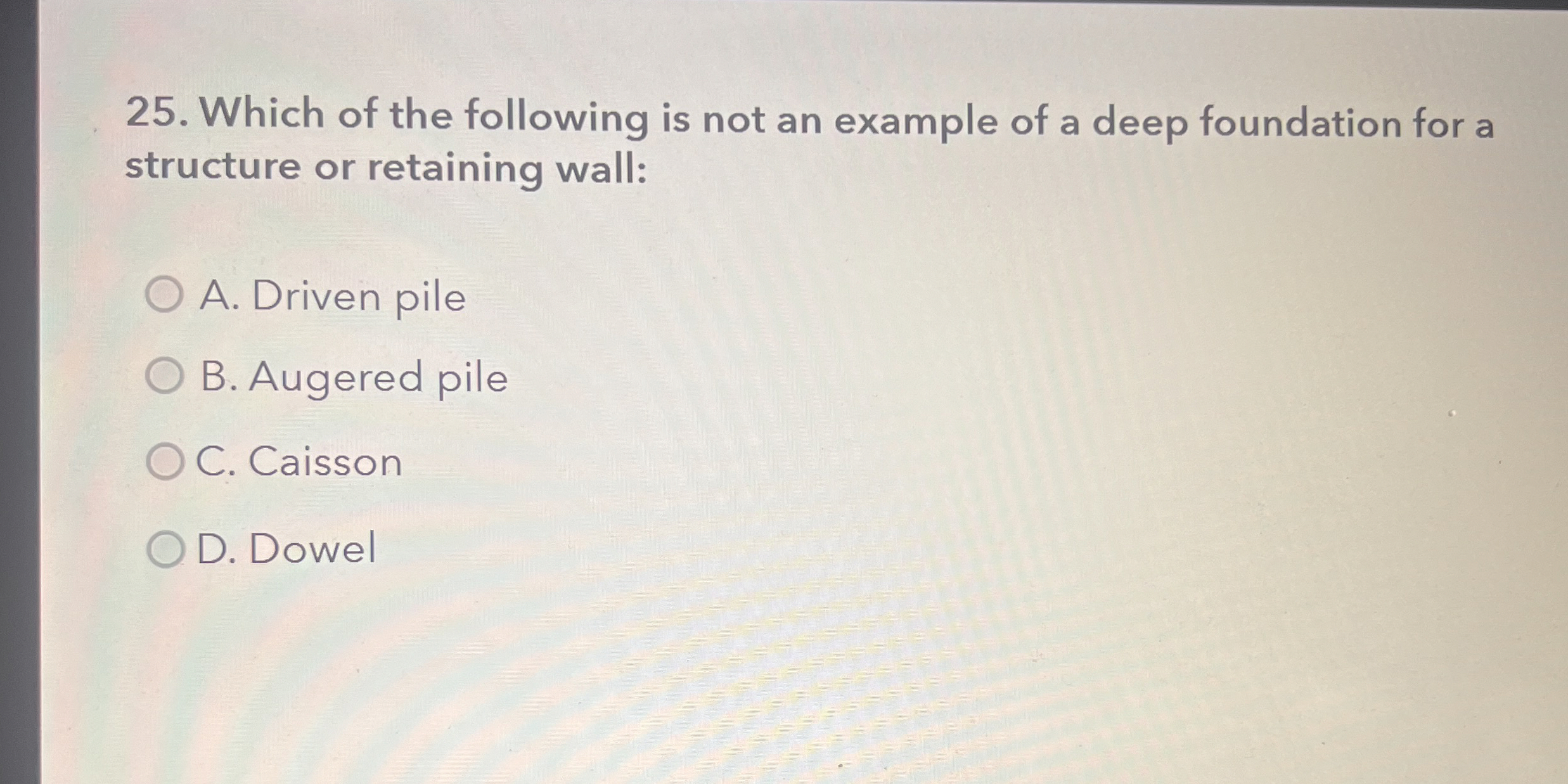 Which of the following is not an example of a