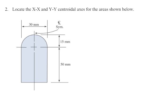 Locate the x - x and Y - Y centroidal axes for