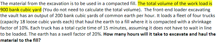 The material from the excavation is to be used in