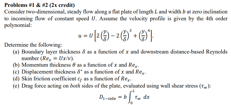 Problems # 1 & # 2 ( 2 x credit ) Consider two -