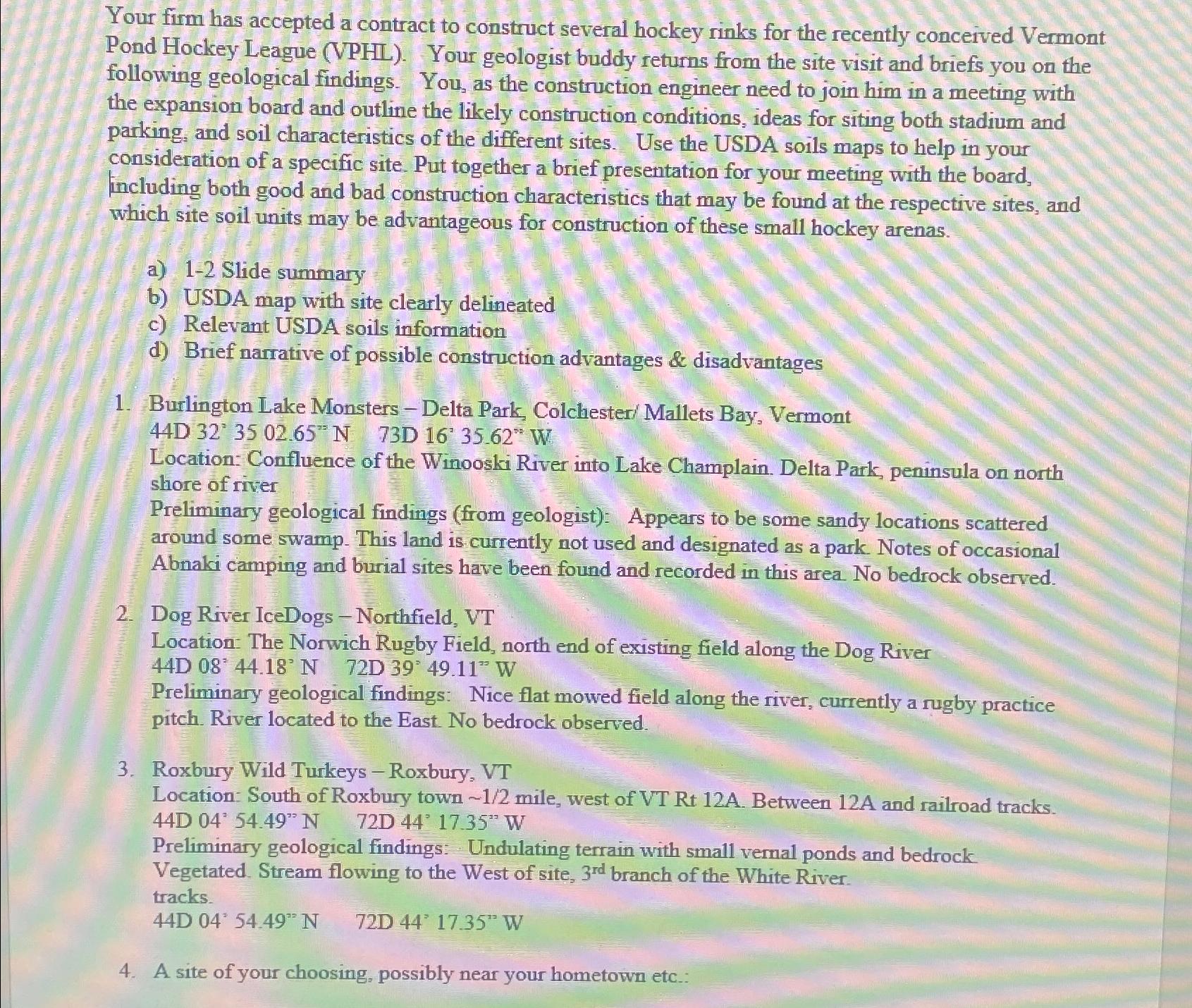 Your firm has accepted a contract to construct