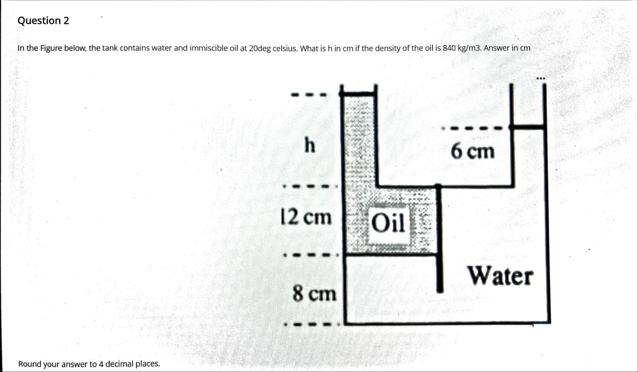 Question 2 In the Figure below, the tank contains