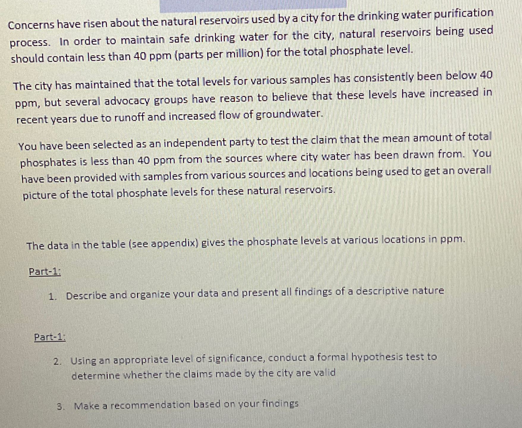 Concerns have risen about the natural reservoirs
