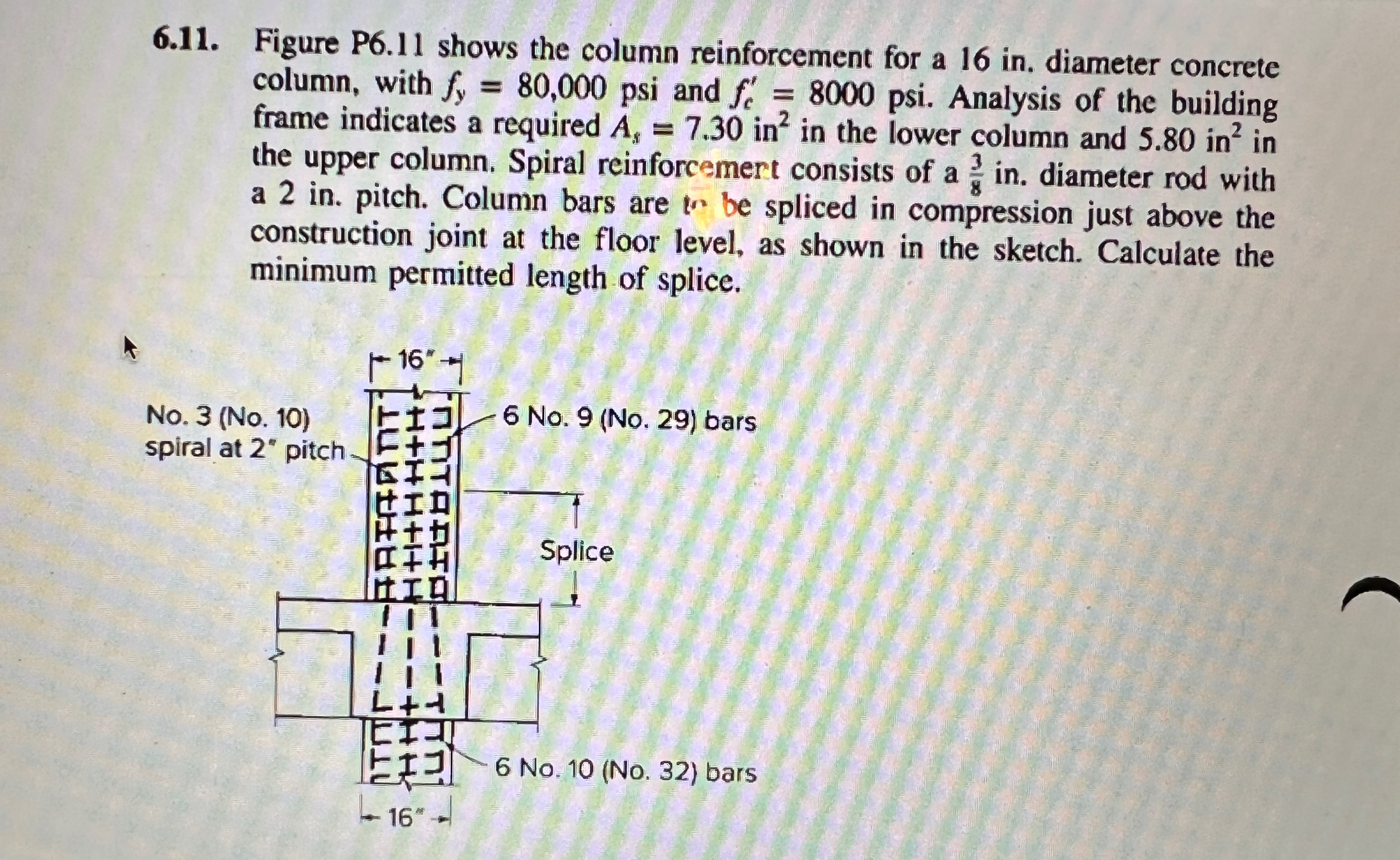 6 . 1 1 . Figure P 6 . 1 1 shows the column